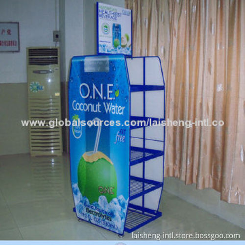 Metal Drink and Beverage Display Shelves, Measures 18.9 x 21 x 56 Inches